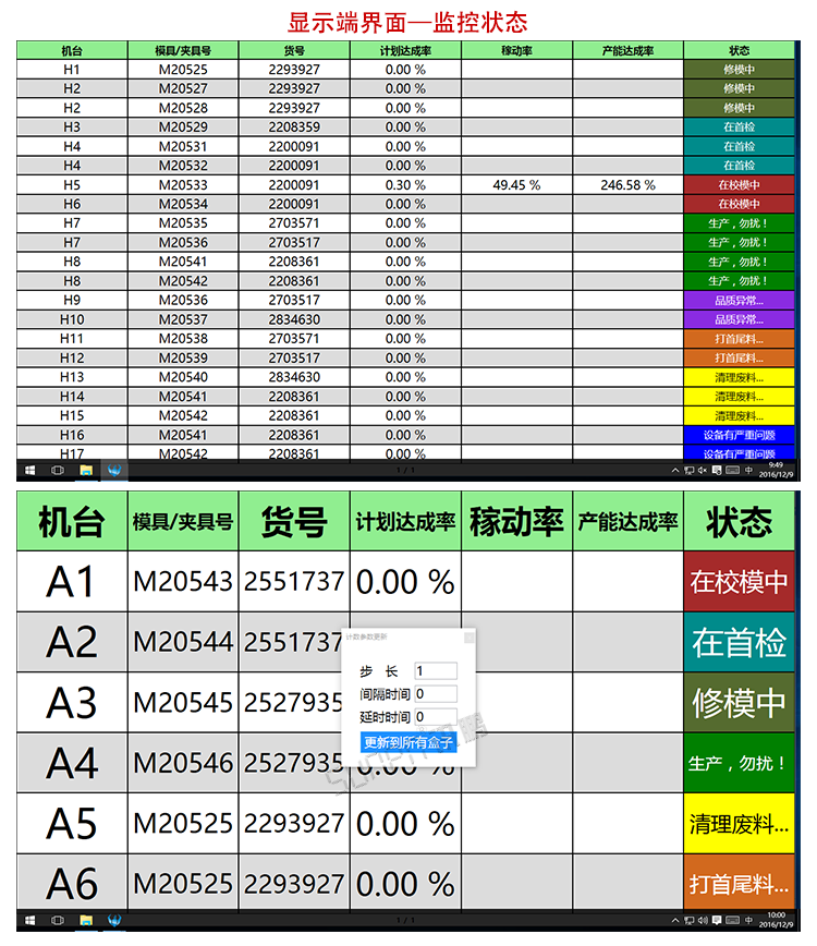 汽车零配件车间生产管理系统界面