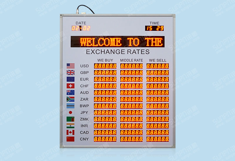 银行外汇兑换汇率牌利率数码管LED显示屏电子看板遥控器编辑数字
