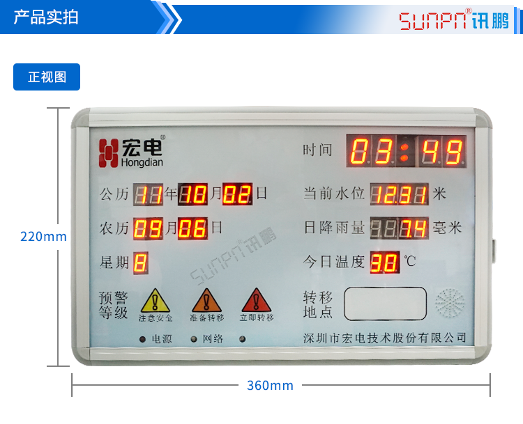 水位监控防汛预警系统看板尺寸