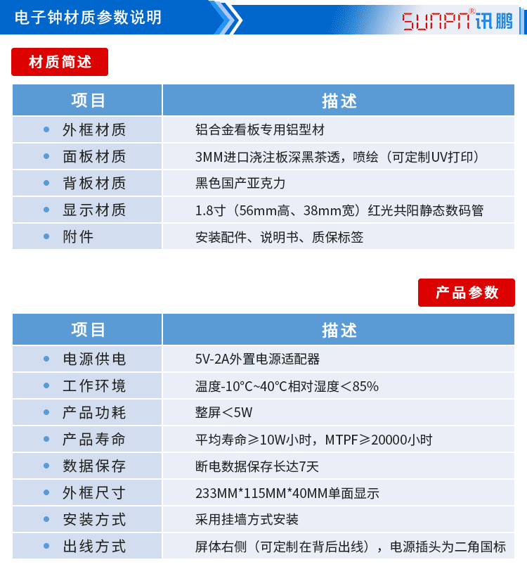 NTP网络同步电子钟参数