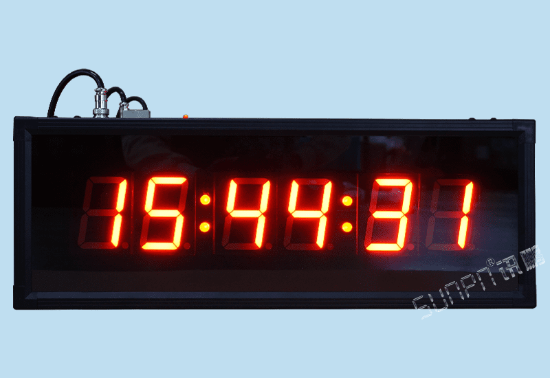 讯鹏同步时钟系统-工业LED电子时钟显示屏正计时倒计时GPS校时CDMA网络授时看板