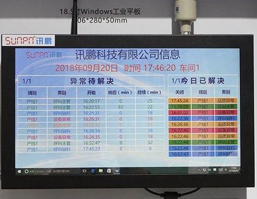 无线安灯呼叫报警系统设备状态数据采集定制化andon看板-上海工博会展柜