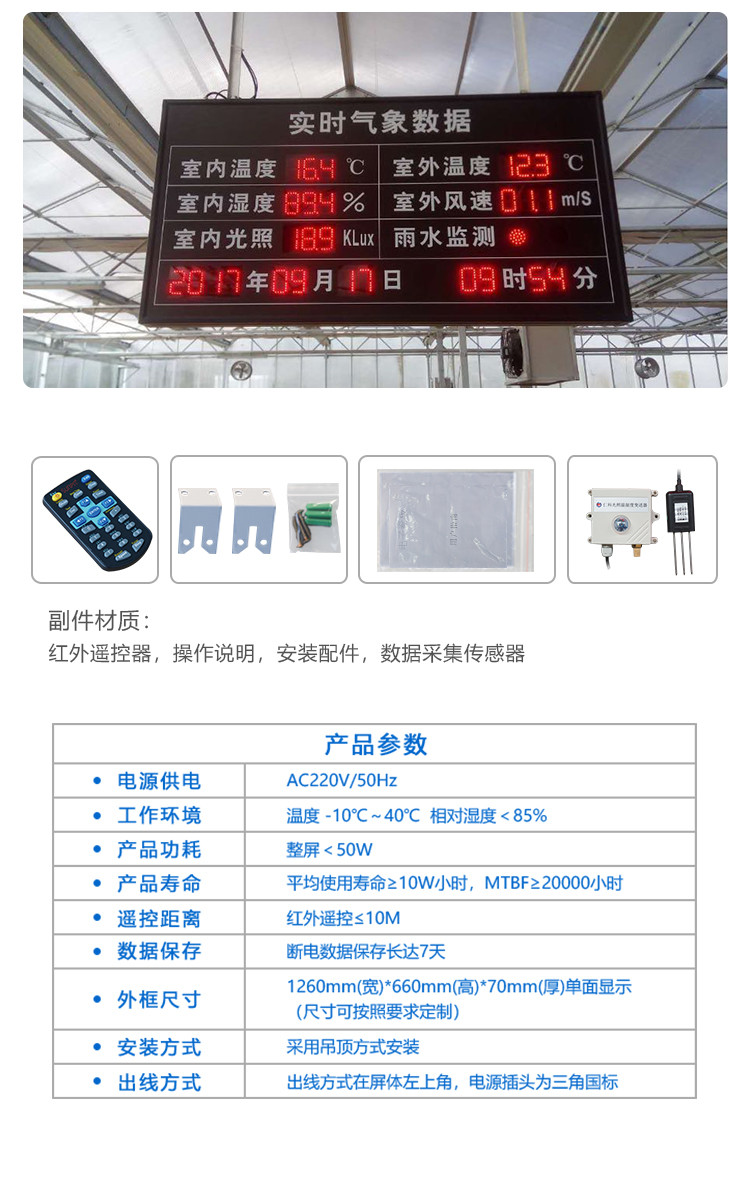 LED环境监测屏产品参数