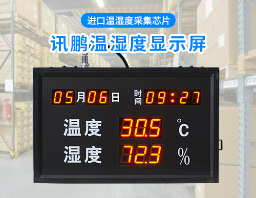 LED温湿度时间显示屏_工业级温湿度电子看板_可定制