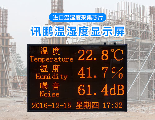 温湿度噪音时间LED显示屏_环境监测屏电子看板_可定制
