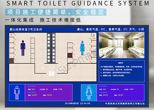 唐山站候车室卫生间智能显示屏_讯鹏案例 