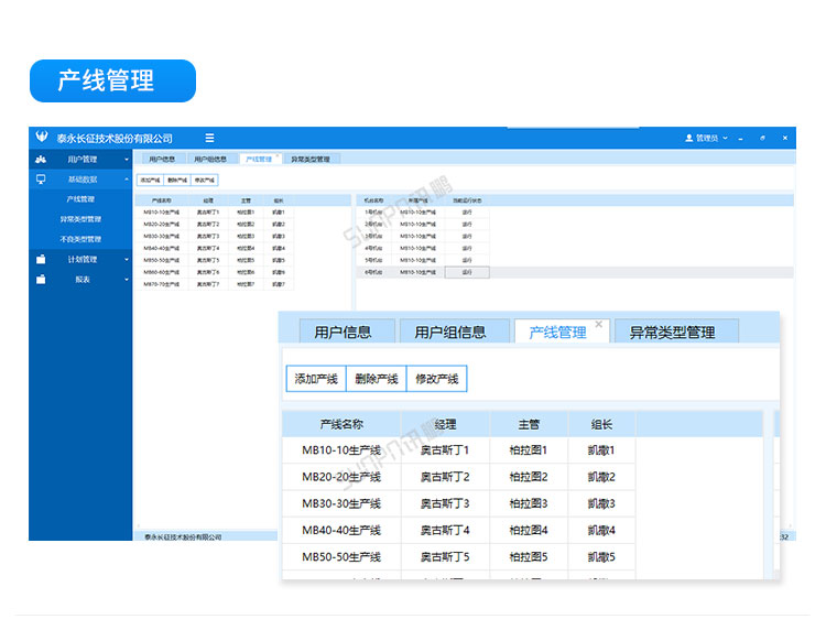 生产管理系统软件后台展示