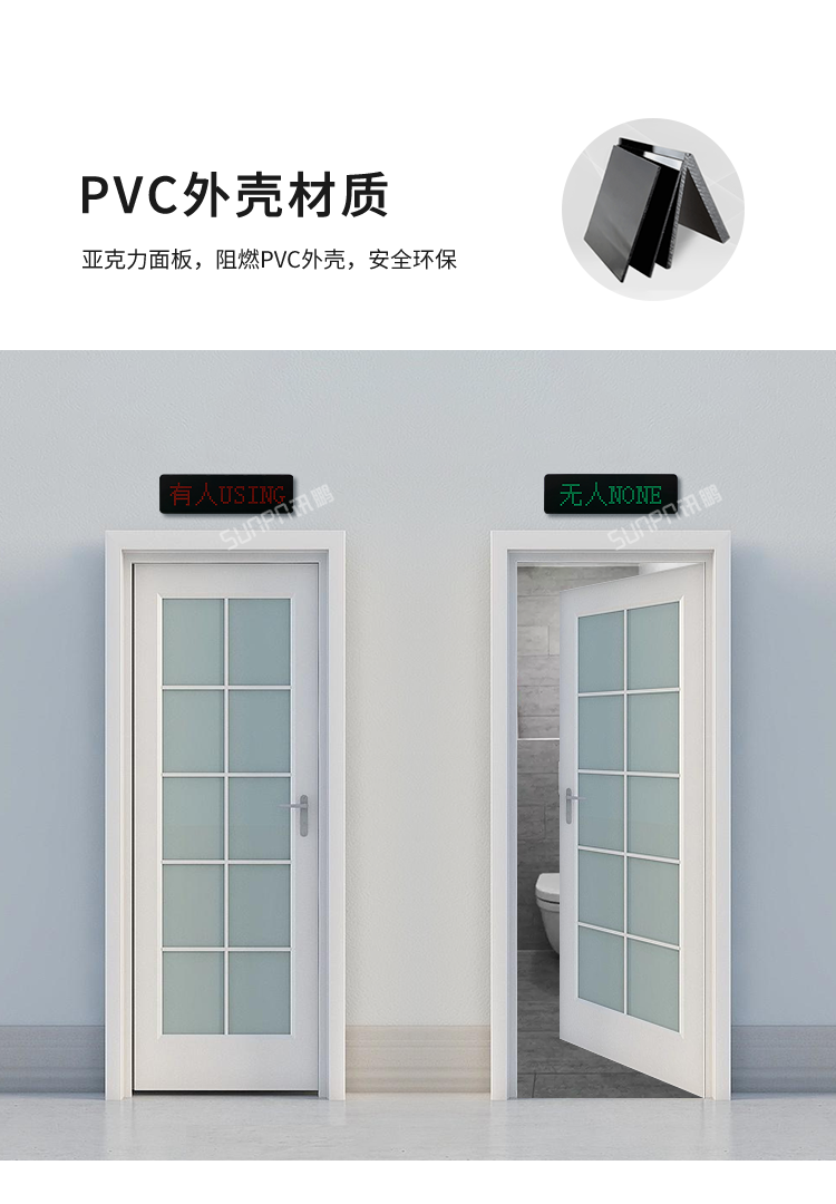 智能厕所状态屏-PVC外壳材质