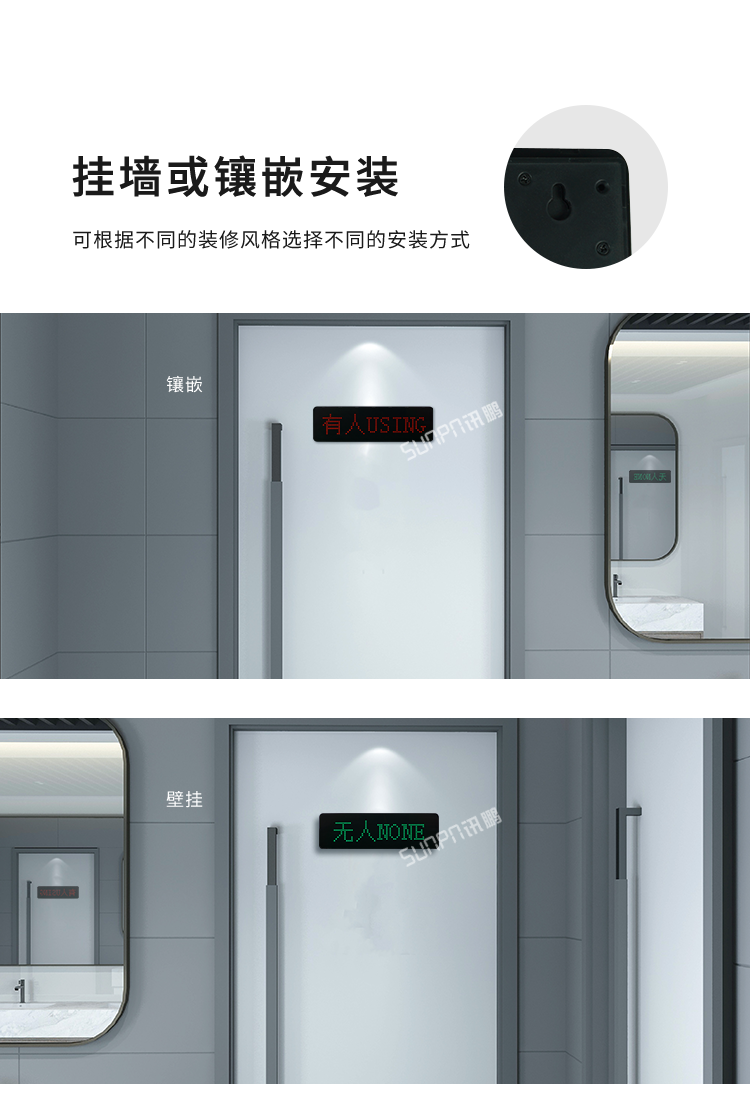 智能厕所状态屏-安装方式