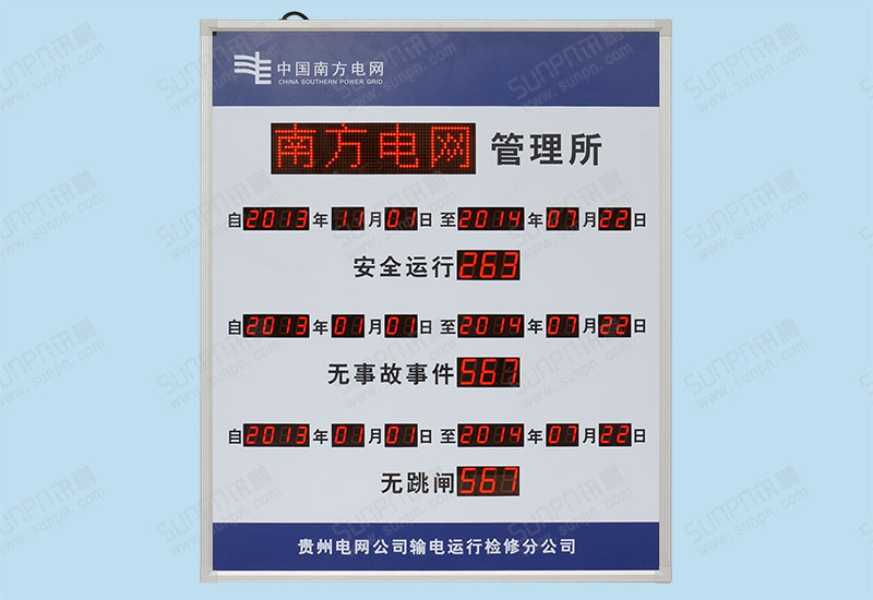 中国南方电网贵州电网安全记录牌