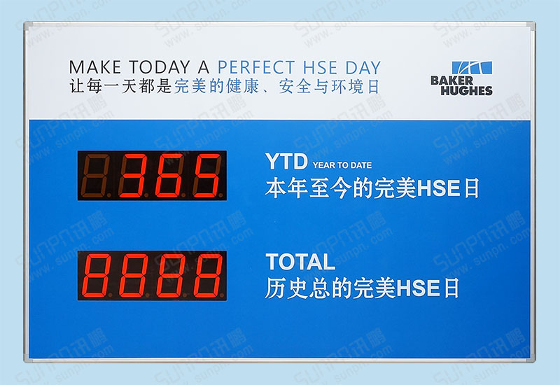 Baker Hughes贝克休斯安全记录牌