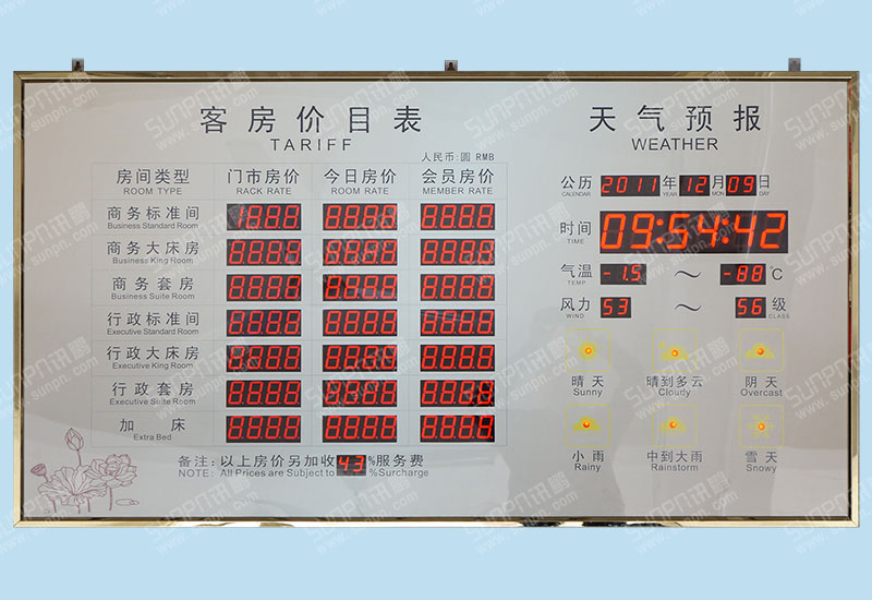 宾馆酒店客房价目表（附天气预报）