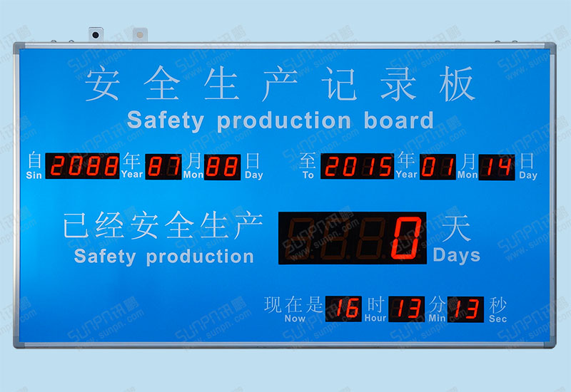 讯鹏安全生产纪录牌样品