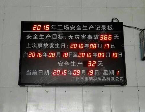 广州日宝钢材制品安全记录牌