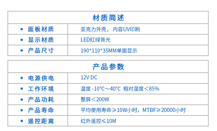 智慧公共厕所系统门头屏参数