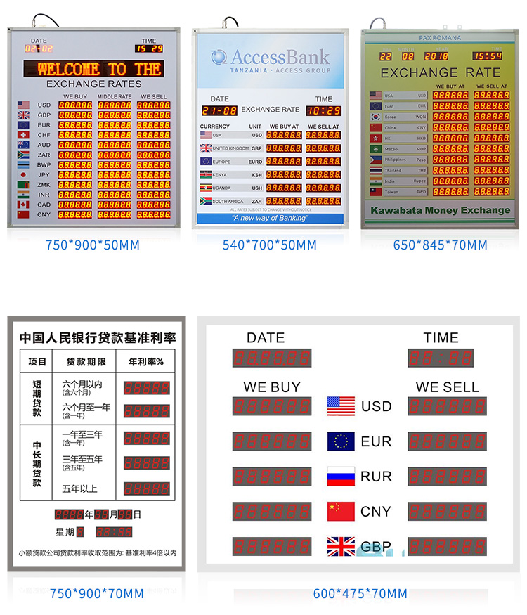 汇率显示屏案例参考