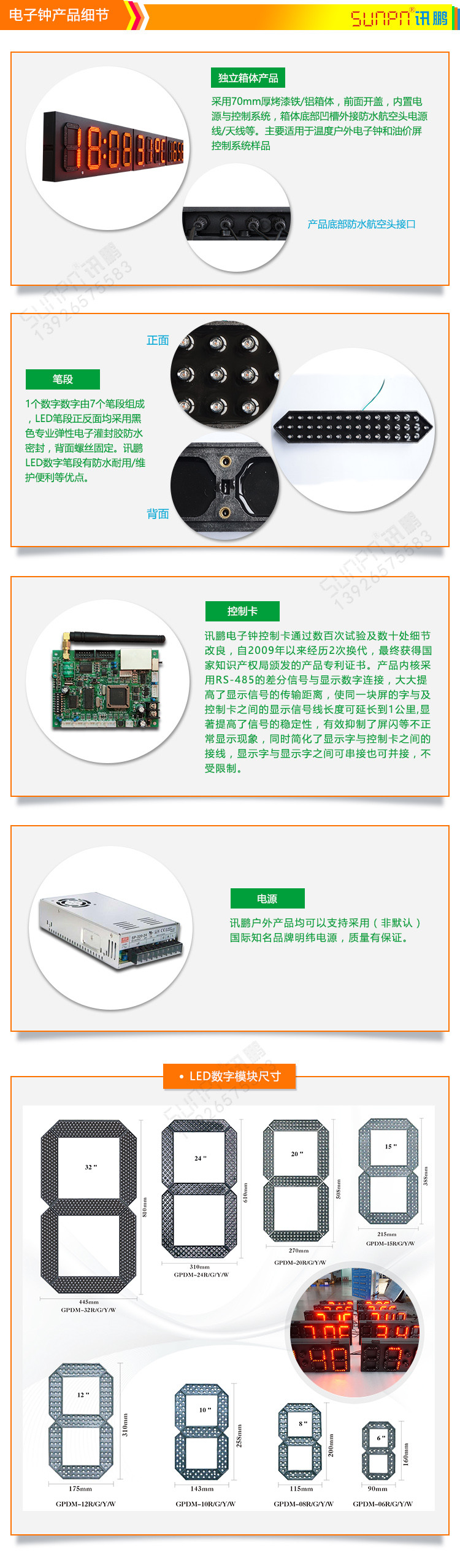 户外LED电子钟产品细节