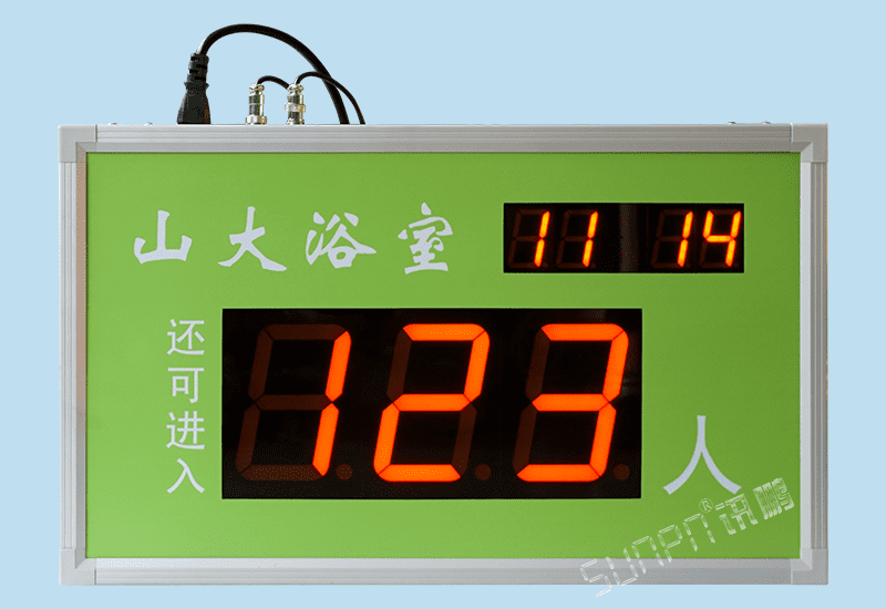 浴室澡堂进店人数客人流量统计LED计数器显示屏-红外光电开关自动感应数据显示电子看板