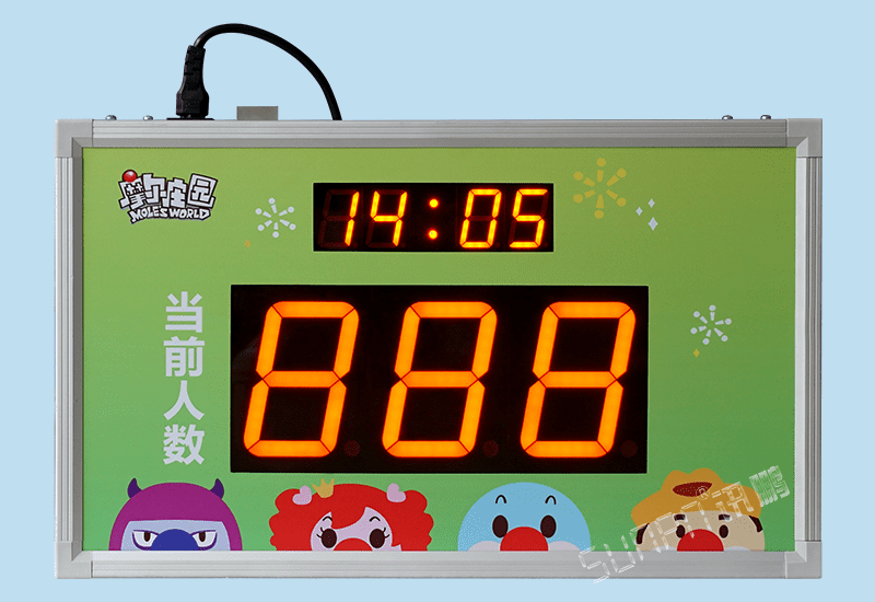 讯鹏人数统计LED显示屏游乐园出入口游客数人流量门禁道闸光电开关RS485通讯信号采集看板