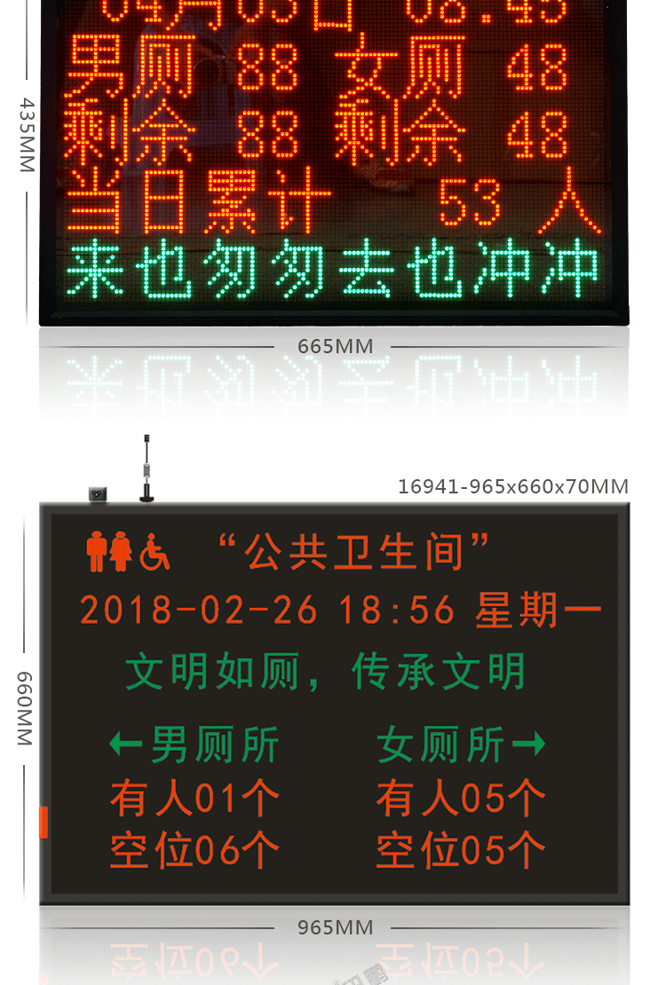 厕所状态屏产品实拍