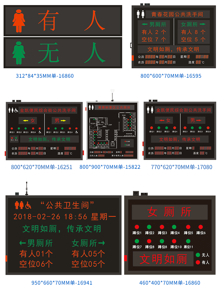 厕所有人无人状态显示屏案例参考