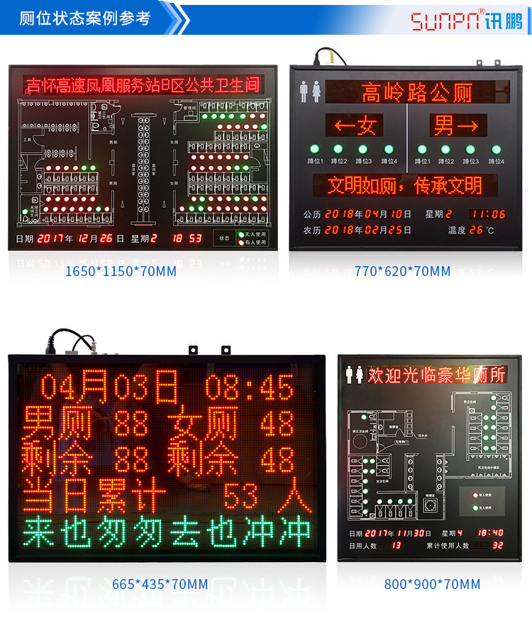 智慧厕所蹲位使用状态显示屏案例参考