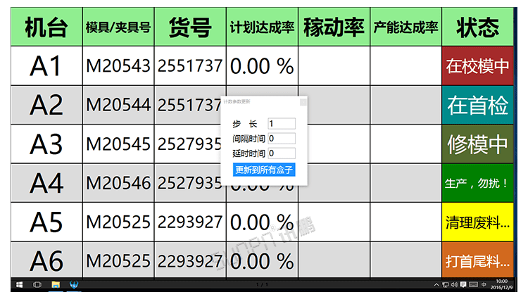 注塑、冲压机台系统显示端展示