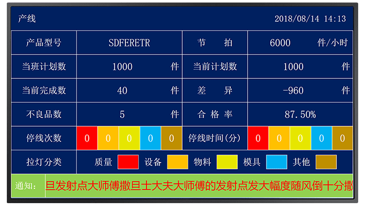 机台设备生产管理看板软件界面展示
