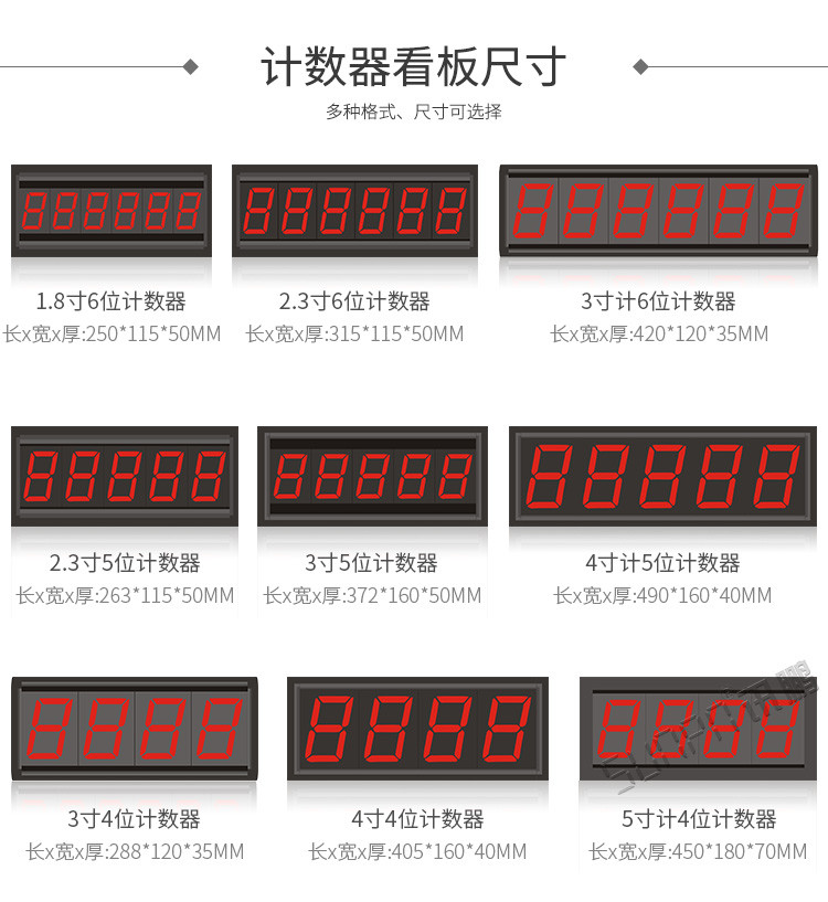 LED计数器看板尺寸参考