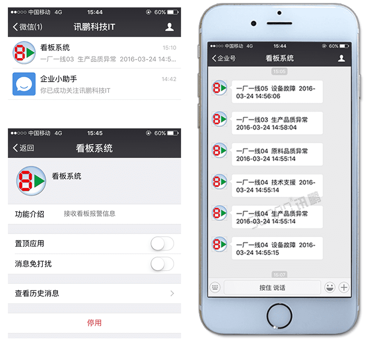 讯鹏无线安灯呼叫状态系统软件界面展示