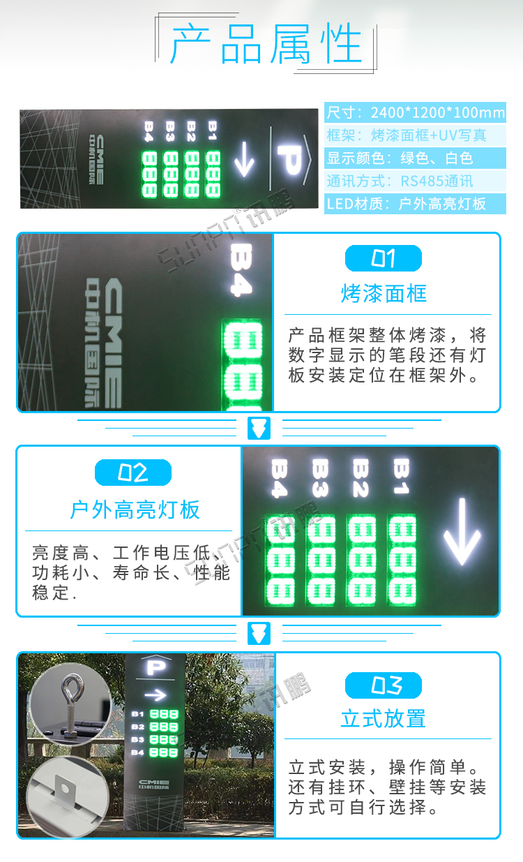 LED剩余车位显示屏产品属性