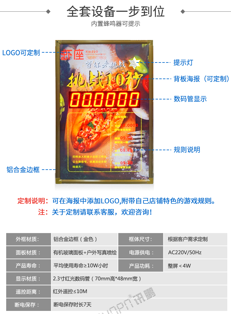 计时器显示屏产品参数