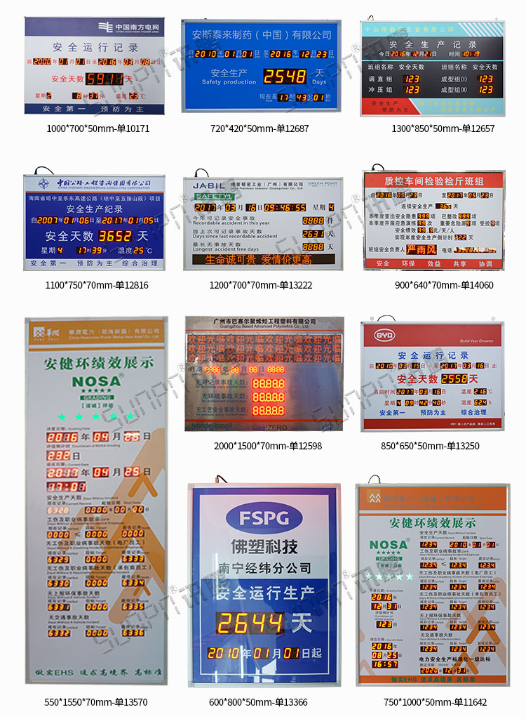 安全天数显示看板案例参考