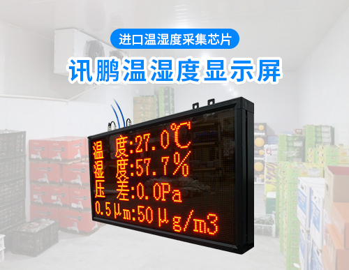 温湿度压差PM2.5LED显示屏_环境监控电子看板_讯鹏