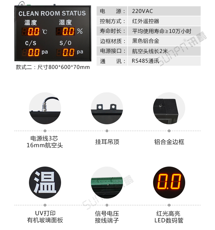 药店温湿度显示屏产品参数