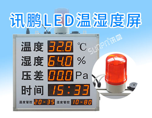 温度/湿度/压差/时间LED显示屏_数据超出报警管控_可定制化