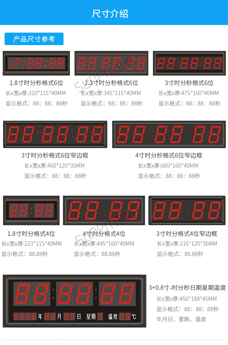 篮球比赛计时器尺寸参考
