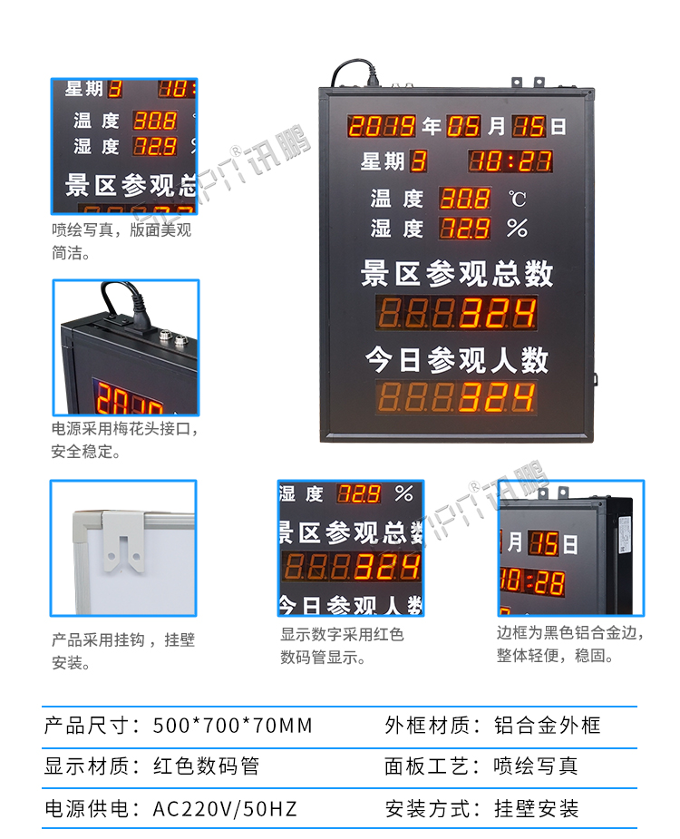 景区人数统计显示屏产品参数