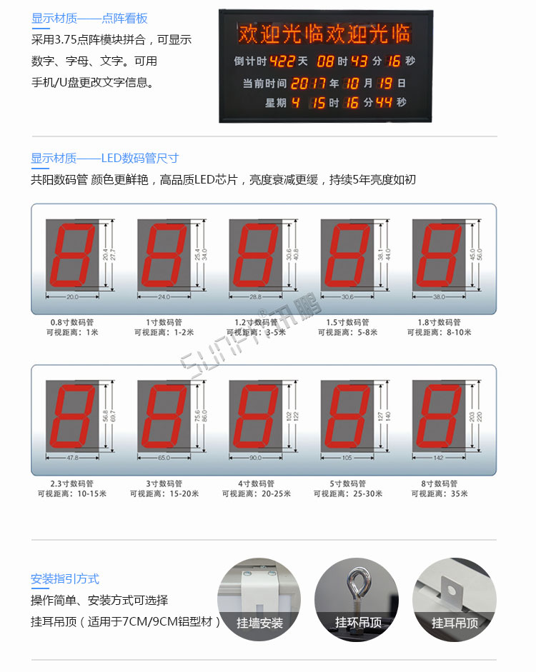 高考倒计时显示屏定制说明