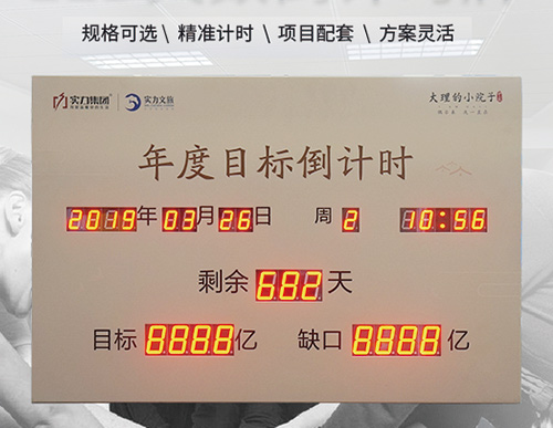 LED天数倒计时牌_年度目标倒计时显示屏_讯鹏定制