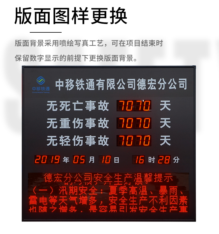 安全天数显示屏版面定制