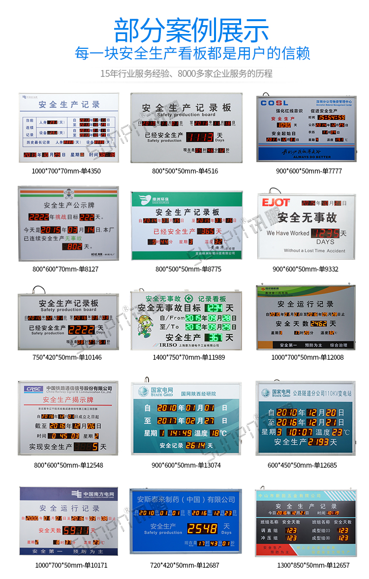 安全天数显示屏案例参考