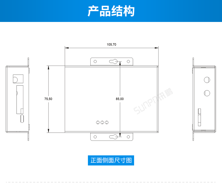 GPS/GPRS无线通讯终端产品结构图