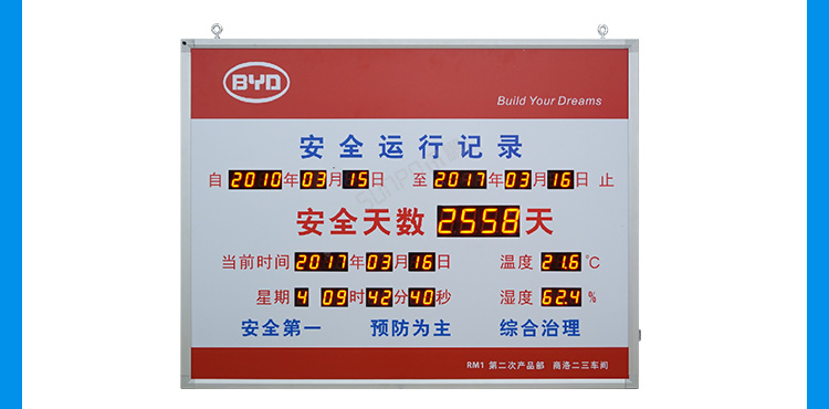 安全运行天数记录牌案例介绍