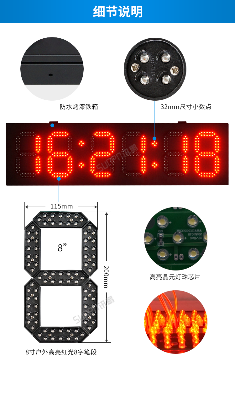 户外电子钟细节说明