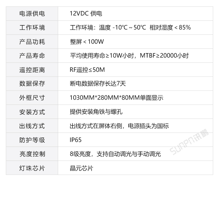 户外电子钟产品参数