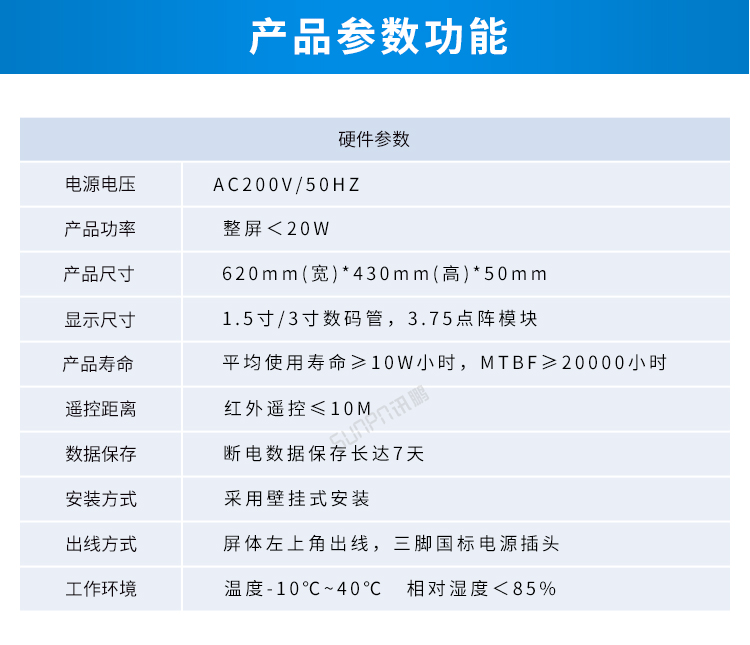 倒计时牌-产品参数