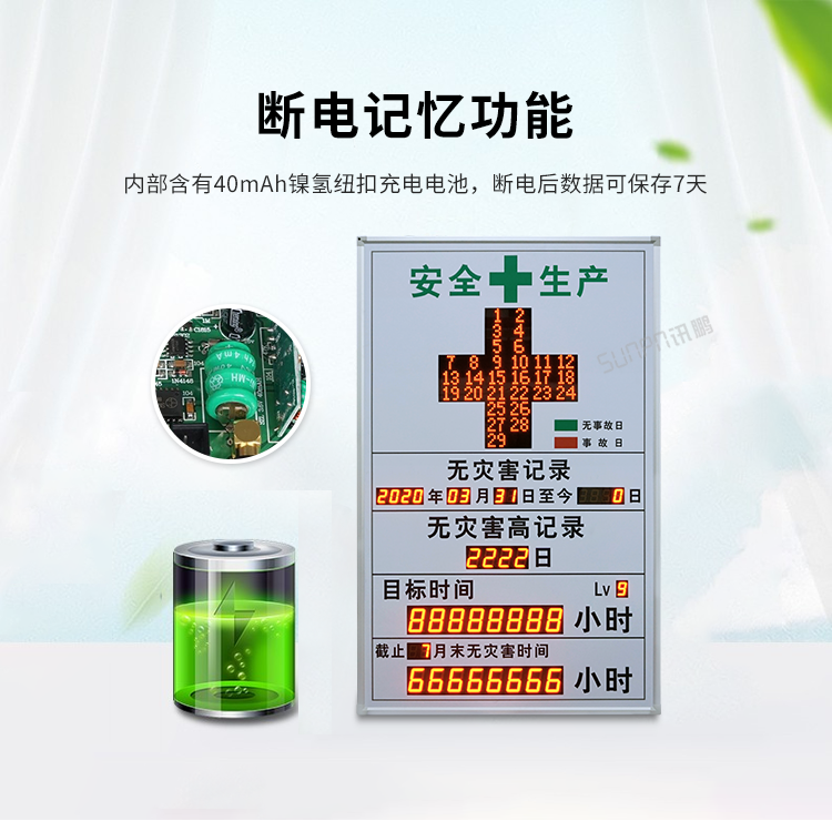 安全天数揭示牌断电记忆功能