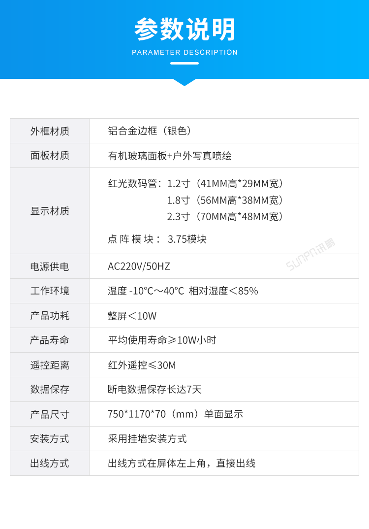 安全天数揭示牌产品参数
