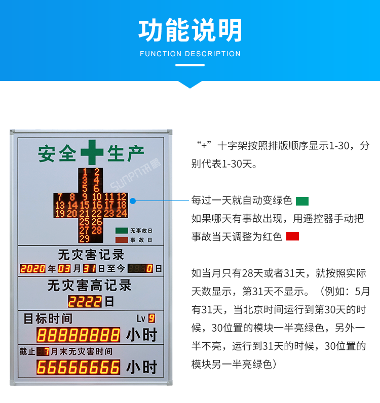 安全天数揭示牌功能说明